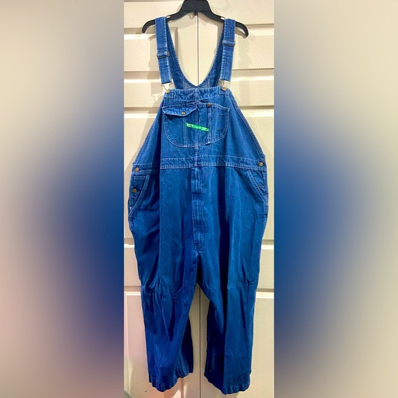 Key Other - Key Imperial Men's Blue Work Jean Denim Bib Overalls VTG Size 56x30